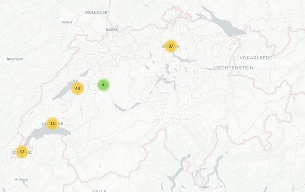 Carte des mentions de Leopold Ruzicka dans Impresso.