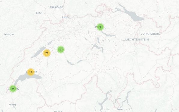 Carte des mentions de Heinrich Rohrer dans Impresso.